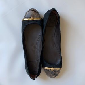 Tory Burch black suede flats